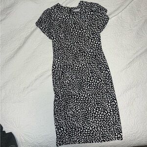 Calvin Klein Black and White Patterned Dress